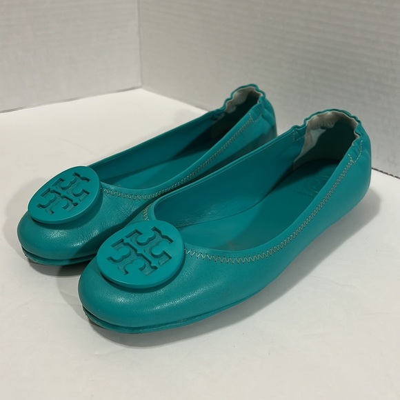 Tory Burch Turquoise Minnie Ballerina Flats 7.5 - Picture 14 of 17